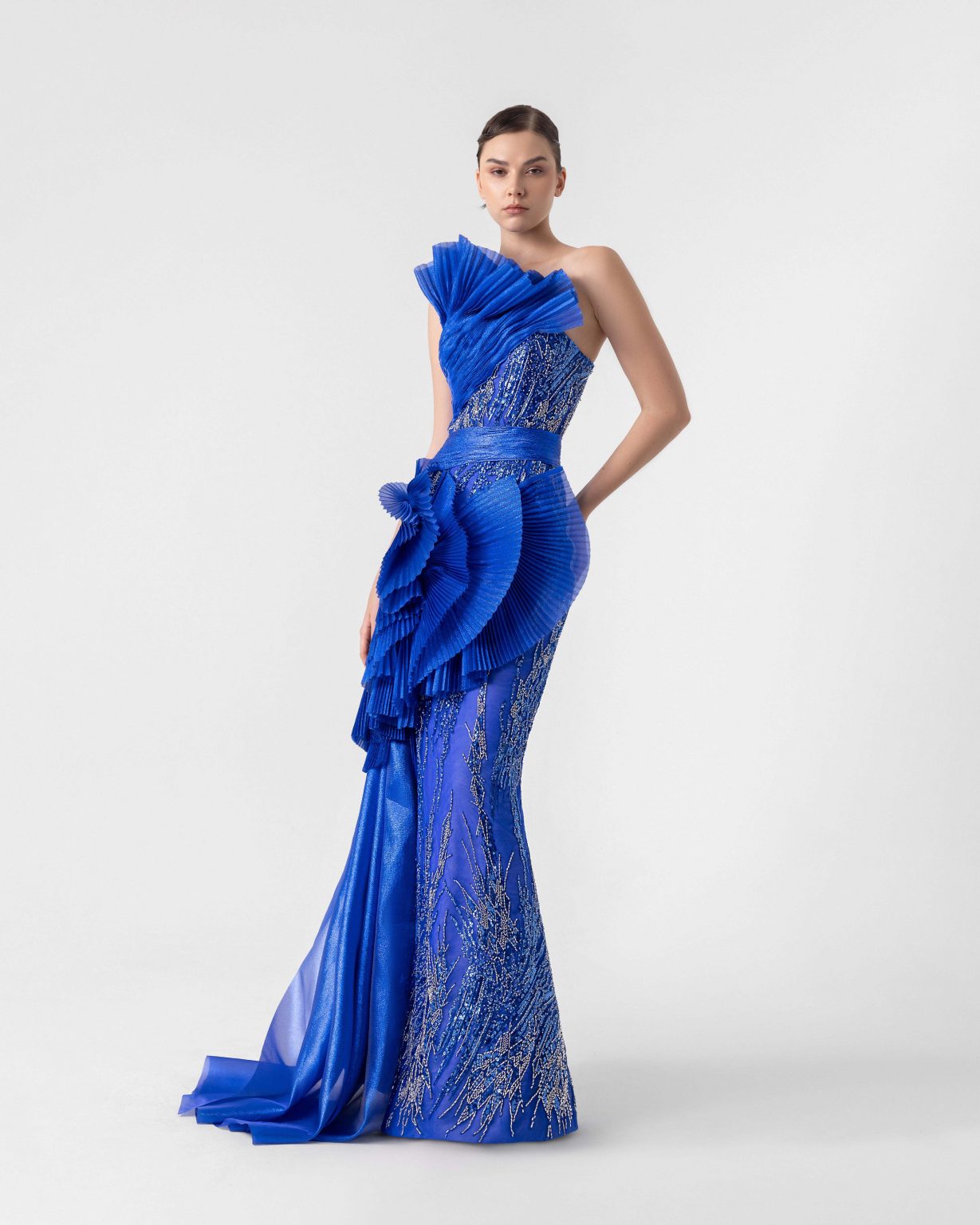 Sparkling Royal Blue Evening Dress